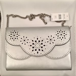 Nine West Ailey Clutch in Silver/Black